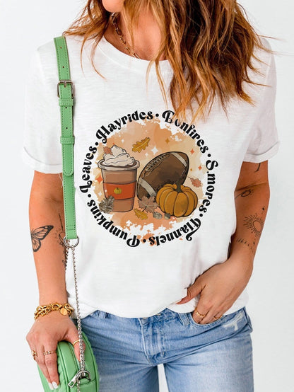 Autumn Harvest White Pumpkin Graphic Tee