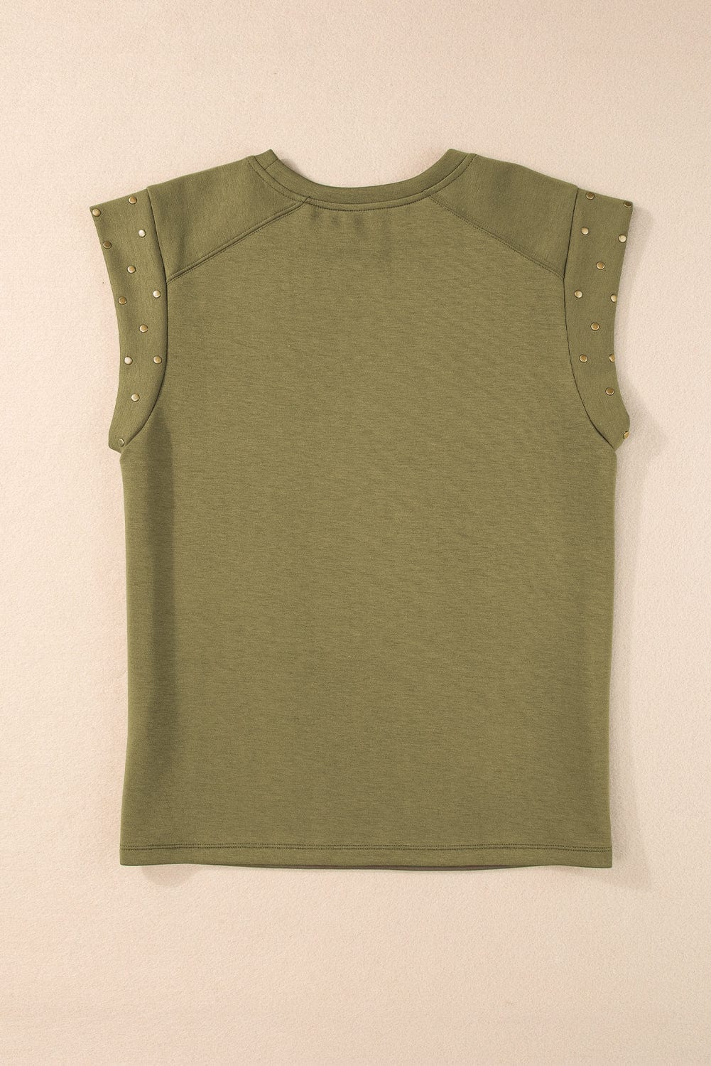Avocado Green Embellished Short Sleeve Blouse