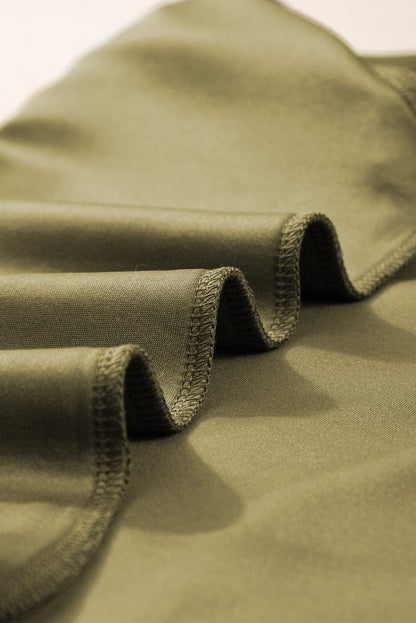 Avocado Green Embellished Short Sleeve Blouse