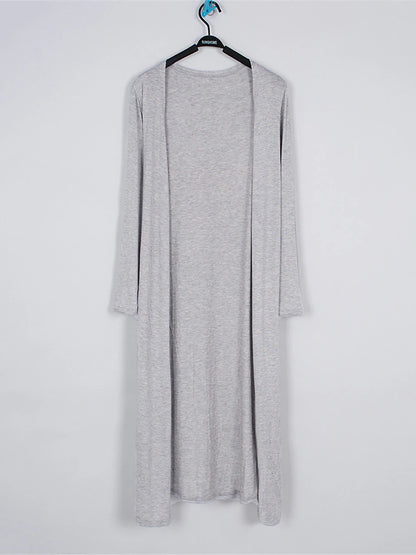 Women's Cardigan Sweater Open Front Ribbed Knit Modal Oversized Summer Fall Long Daily Going out Weekend Stylish Casual Soft Long Sleeve Solid Color Black White Yellow One-Size