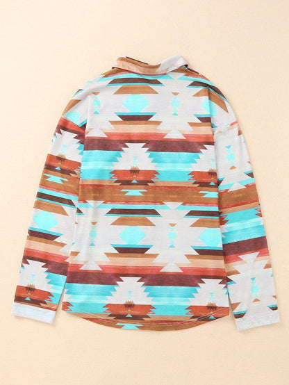Aztec Dream Long Sleeve Shirt with Multicolor Print