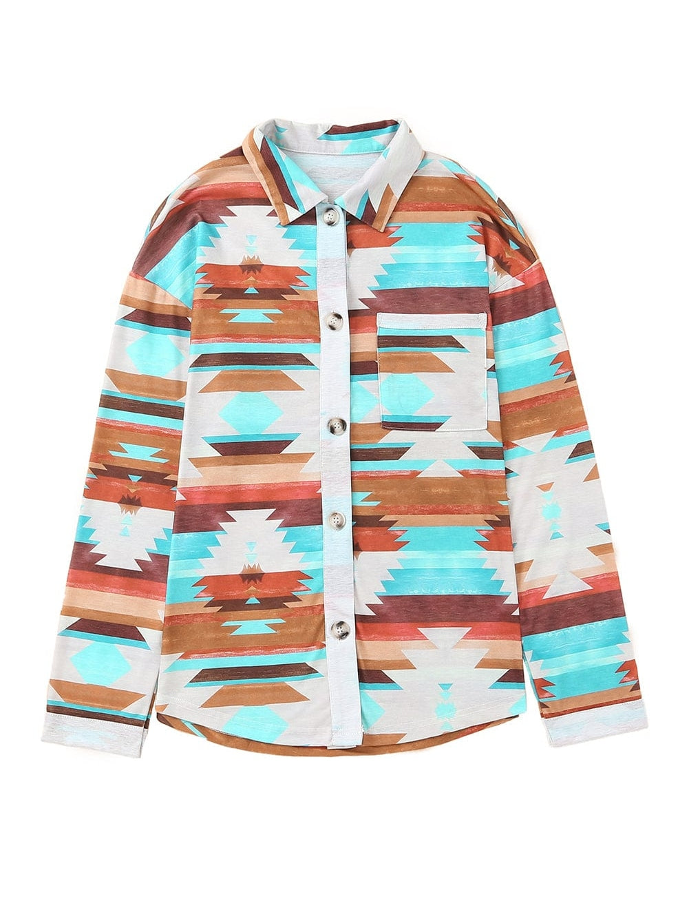 Aztec Dream Long Sleeve Shirt with Multicolor Print