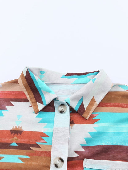 Aztec Dream Long Sleeve Shirt with Multicolor Print