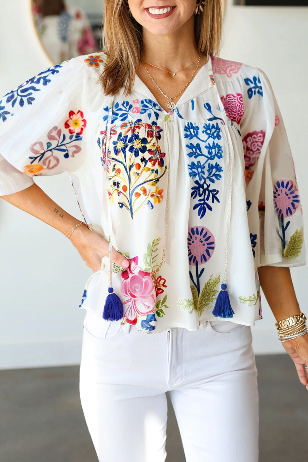 floral flowy blouse