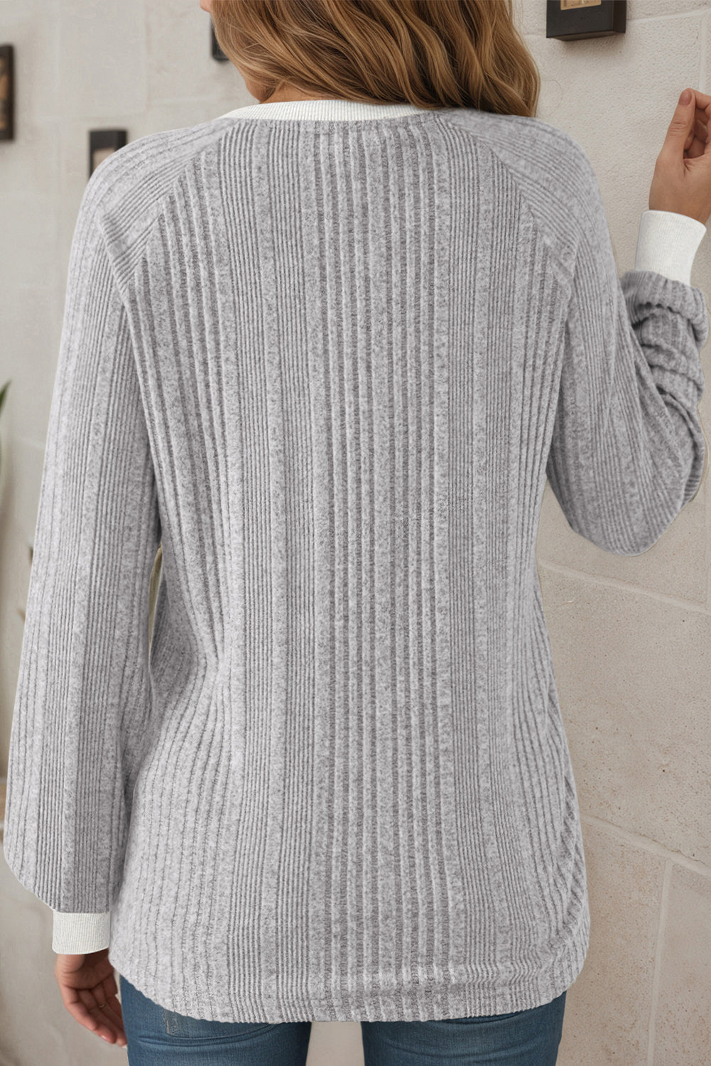 ribbed long sleeve t shirt