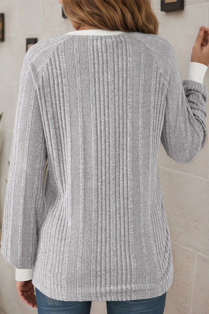ribbed long sleeve t shirt