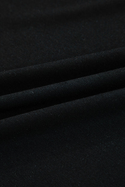 Black Plus Size Lace Patchwork Asymmetric Cutout Sheer Long Sleeve Top