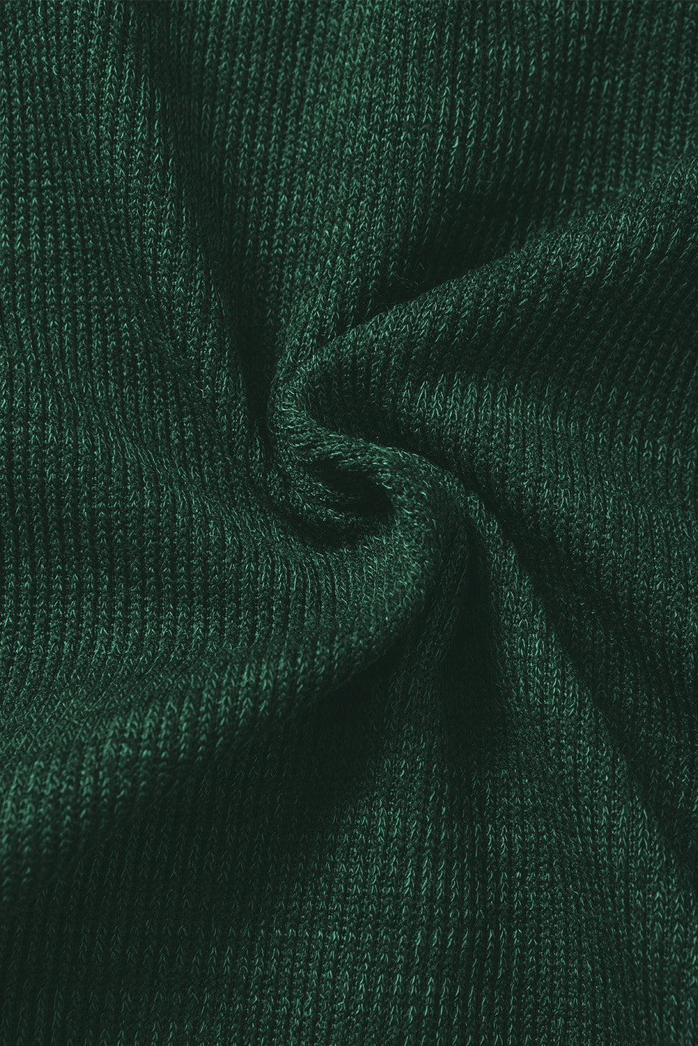 Green Floral Ribbed Frill Neck Long Sleeve Top with a Misty Twist