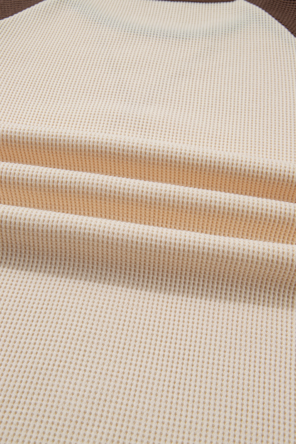 Brown Floral Print Patchwork Color Block Long Sleeve Top