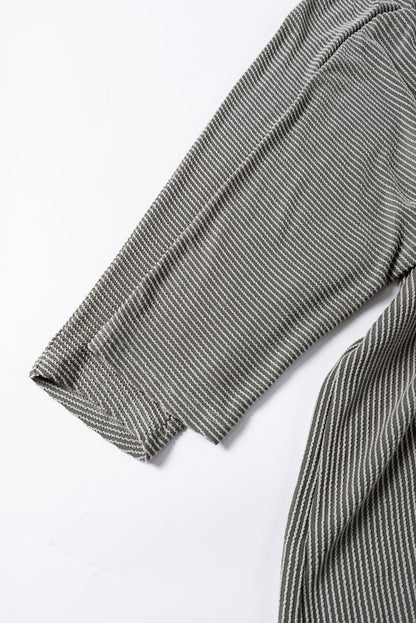 Philippine Gray Plus Size Corded V Neck Shift Dress