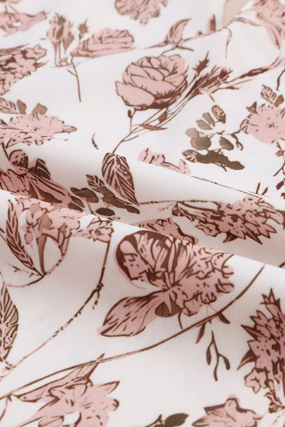 Floral Fantasy Bubble Sleeve Boho Blouse