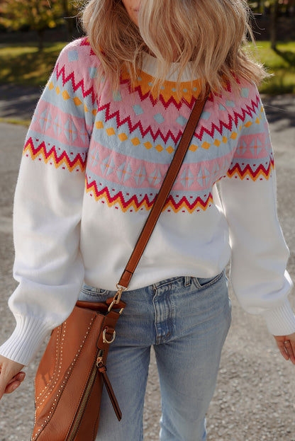 geometric print sweater