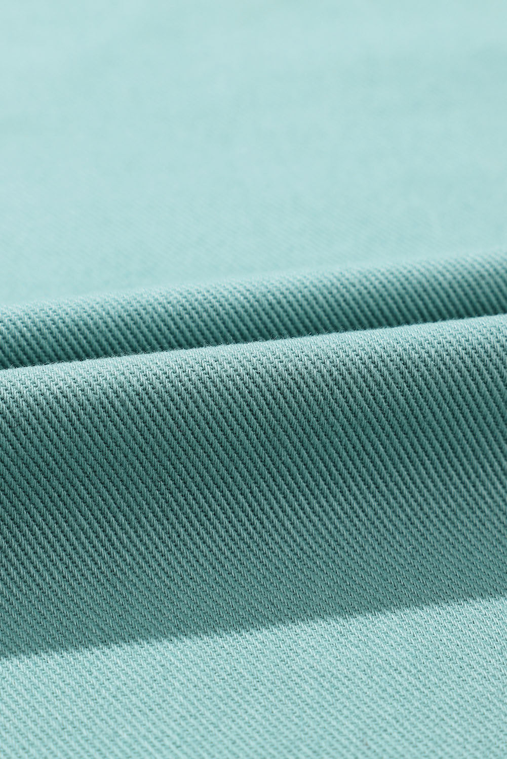 Mist Green Frayed Trim Riveted Denim Jacket