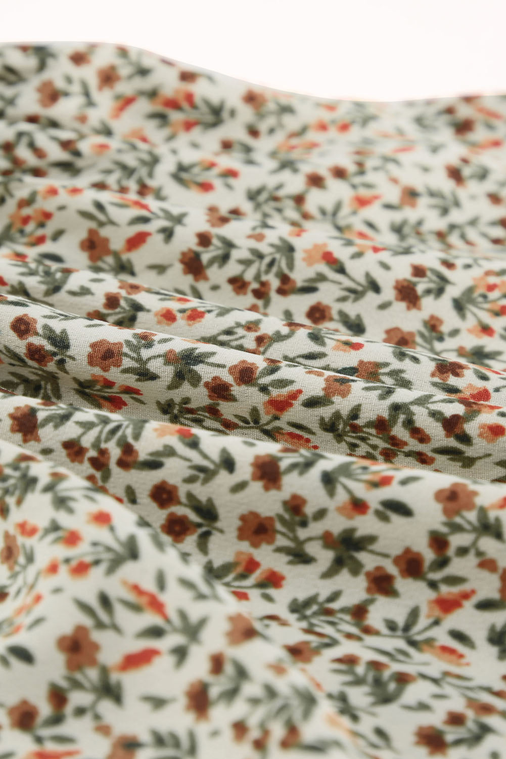 Floral Puff Sleeve Peplum Blouse