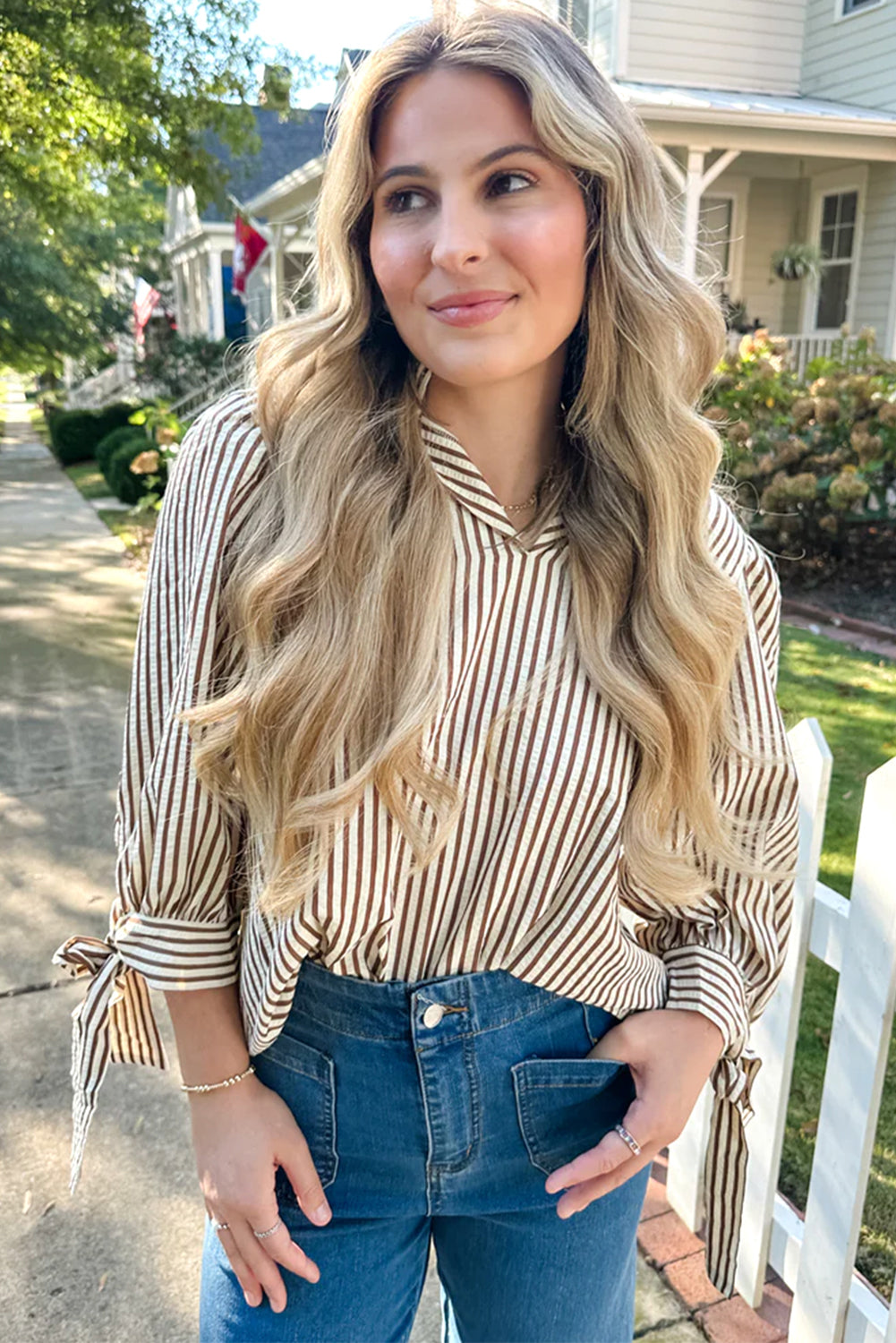 striped blouse