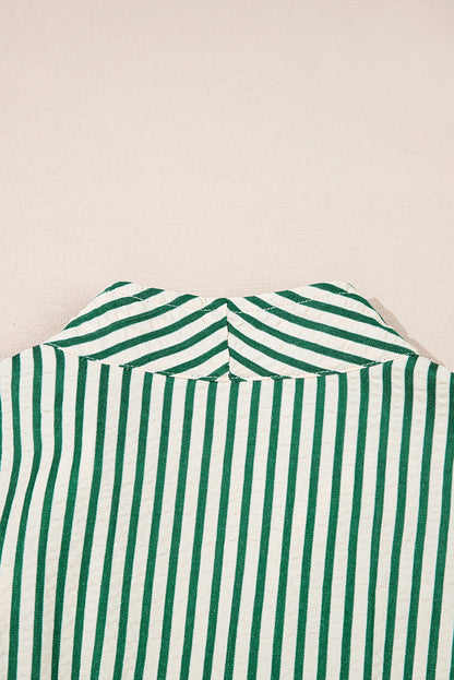 green stripe midi dress