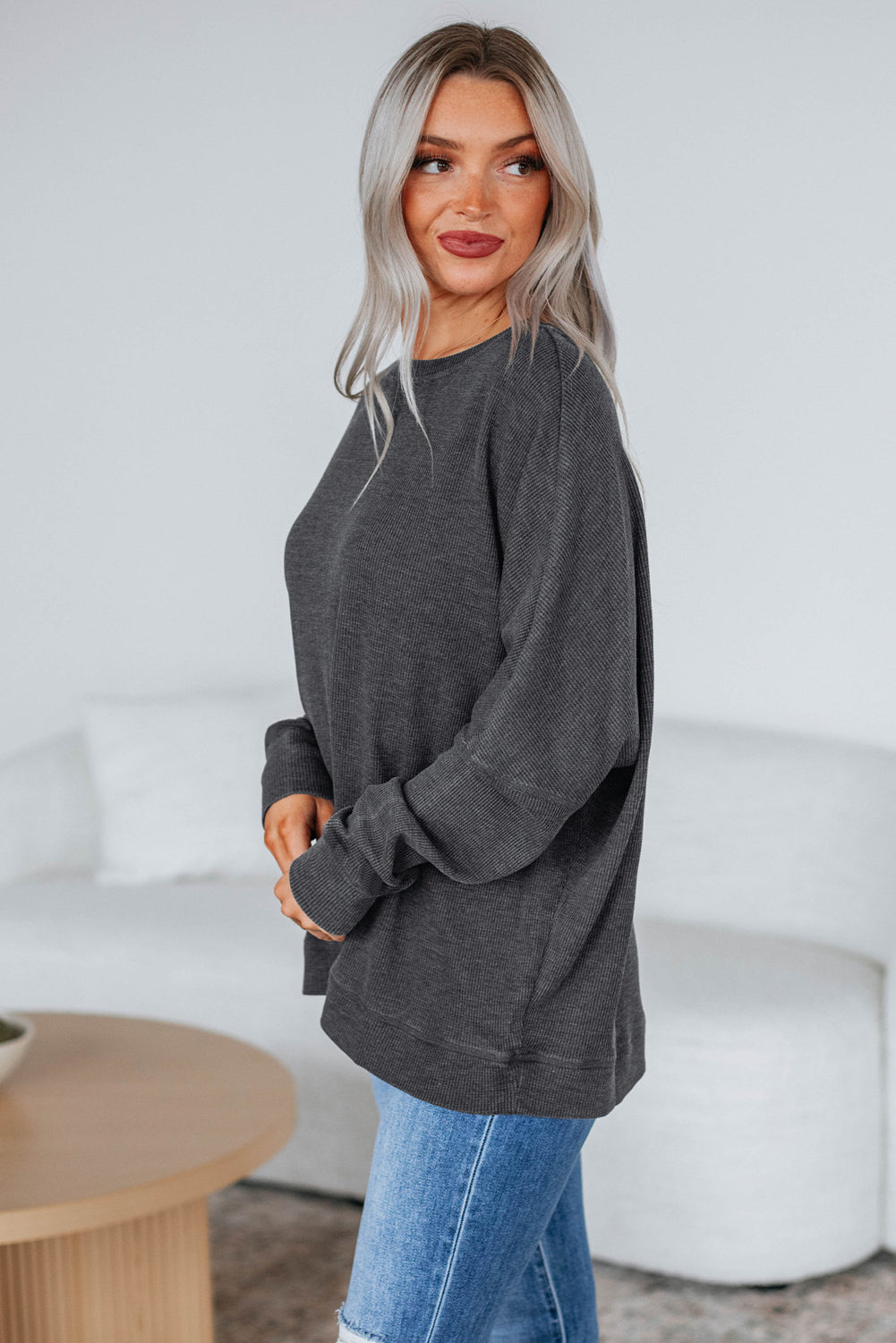 waffle long sleeve top