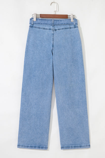 blue wide leg jeans