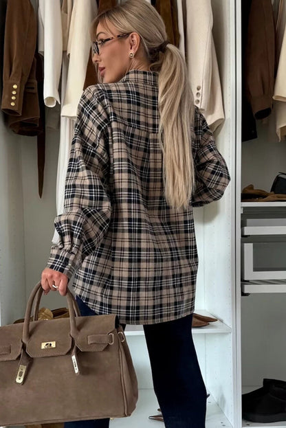 Parchment Plaid Classic Tunic Shacket