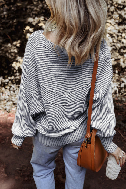 striped knit sweater