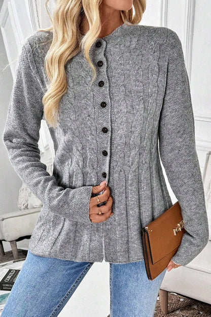 High-rise Cable Cardigan Sweater