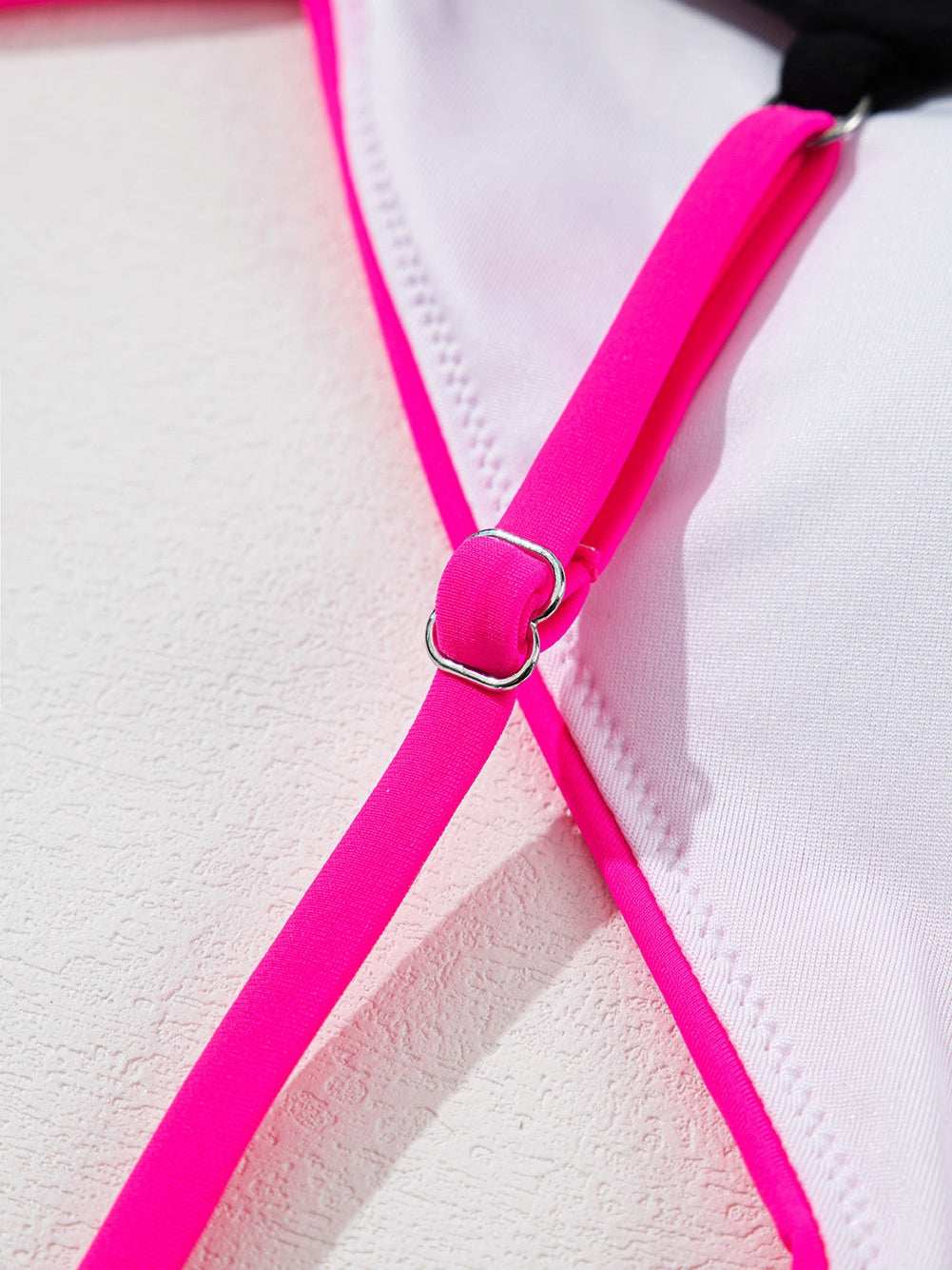 Flirty Rose Red Colorblock Cutout Monokini