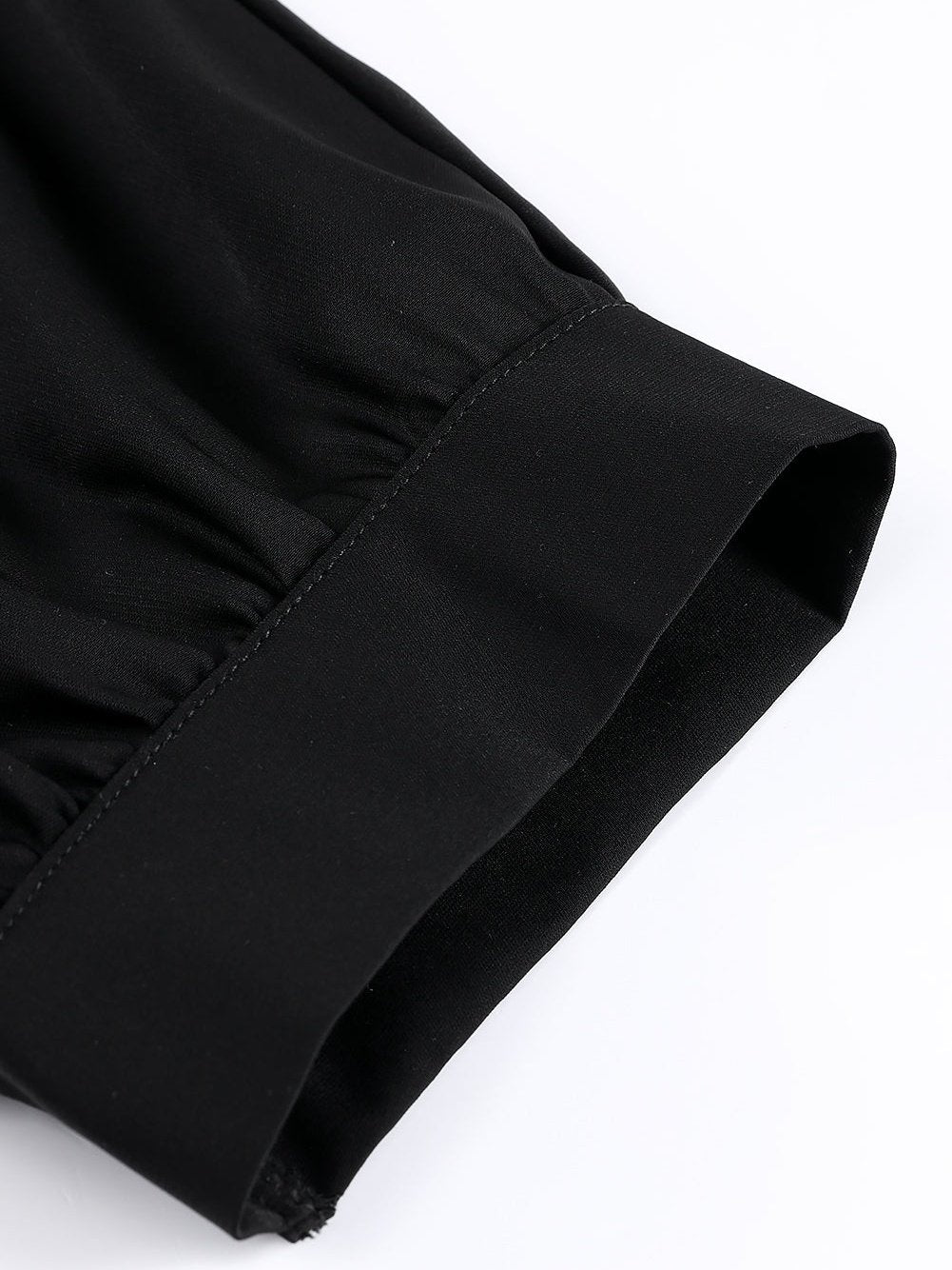 Satin Commute Solid Color V Neck Long Sleeved Blouse