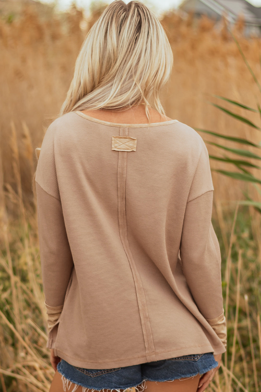 waffle henley top