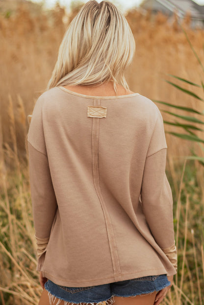 waffle henley top