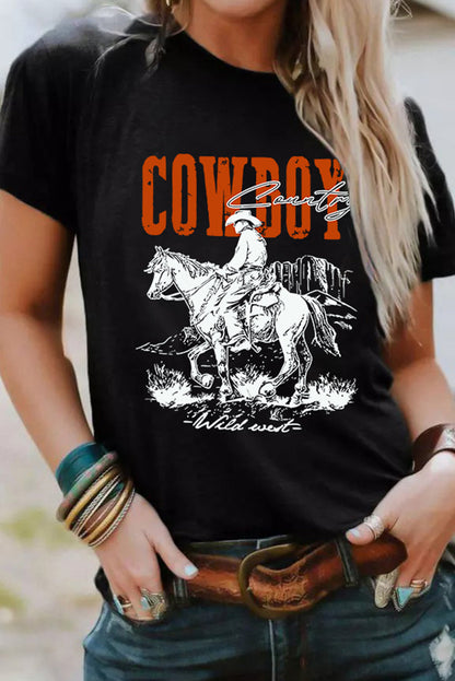 Embrace Your Inner Cowboy Western Graphic Tee with Short Sleeves