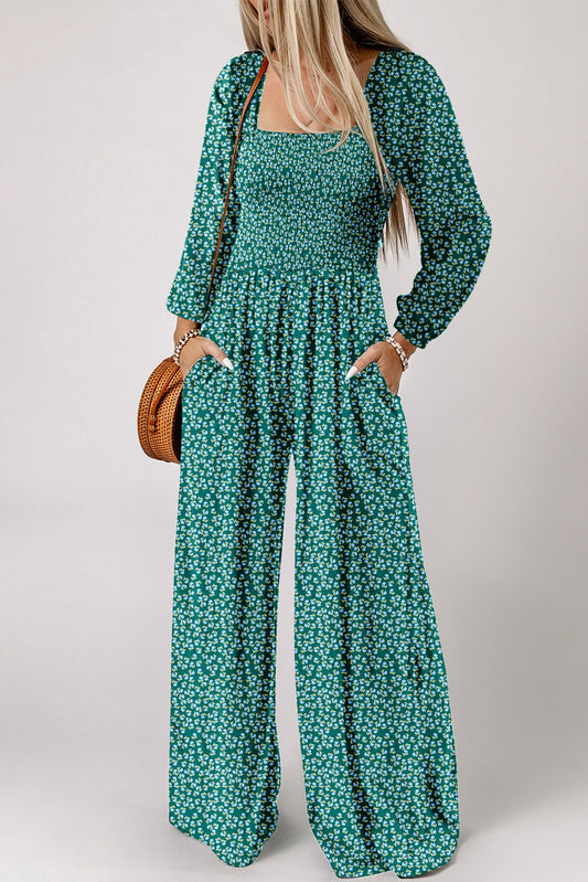 floral wide leg jumpsuit