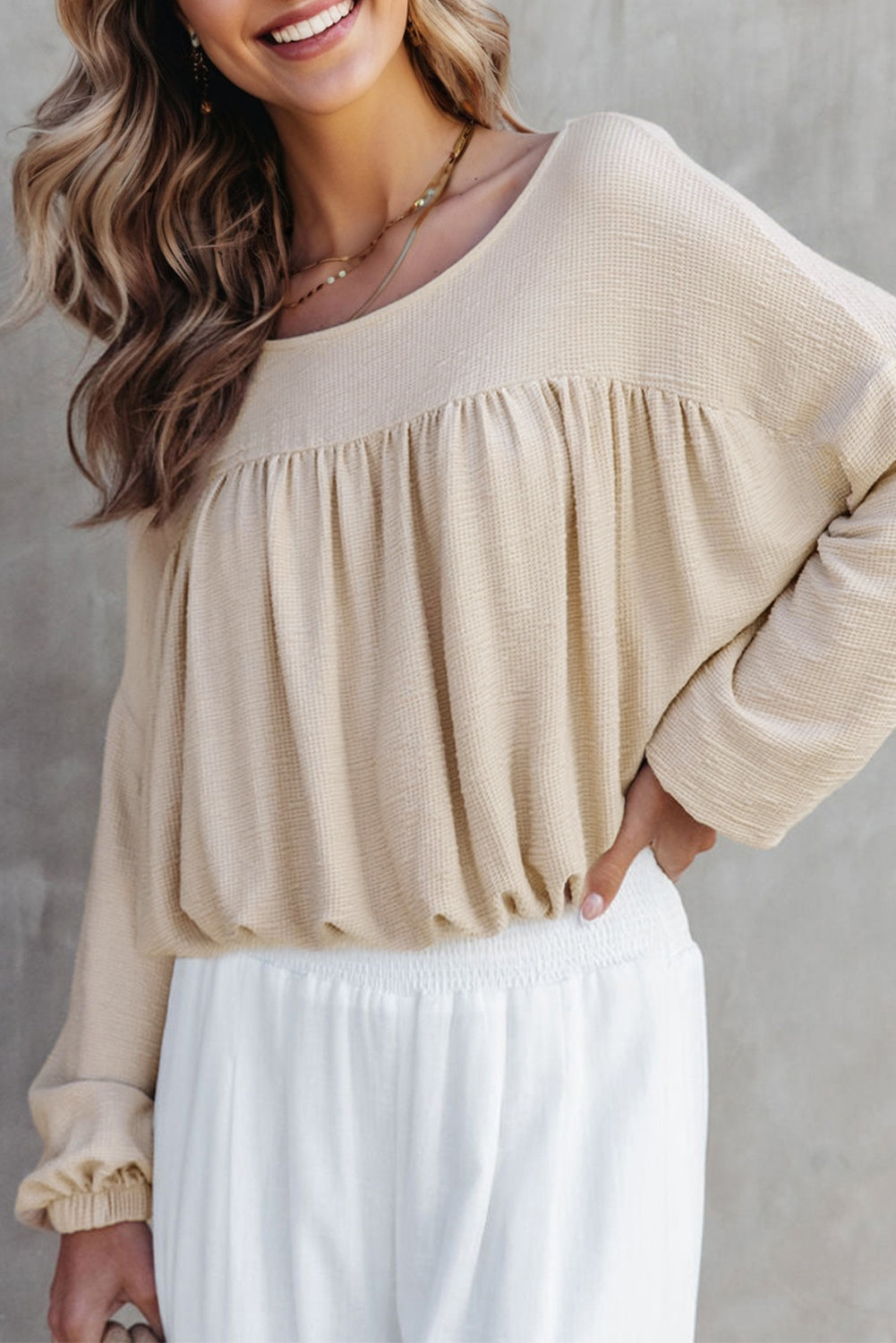 ribbed long sleeve top