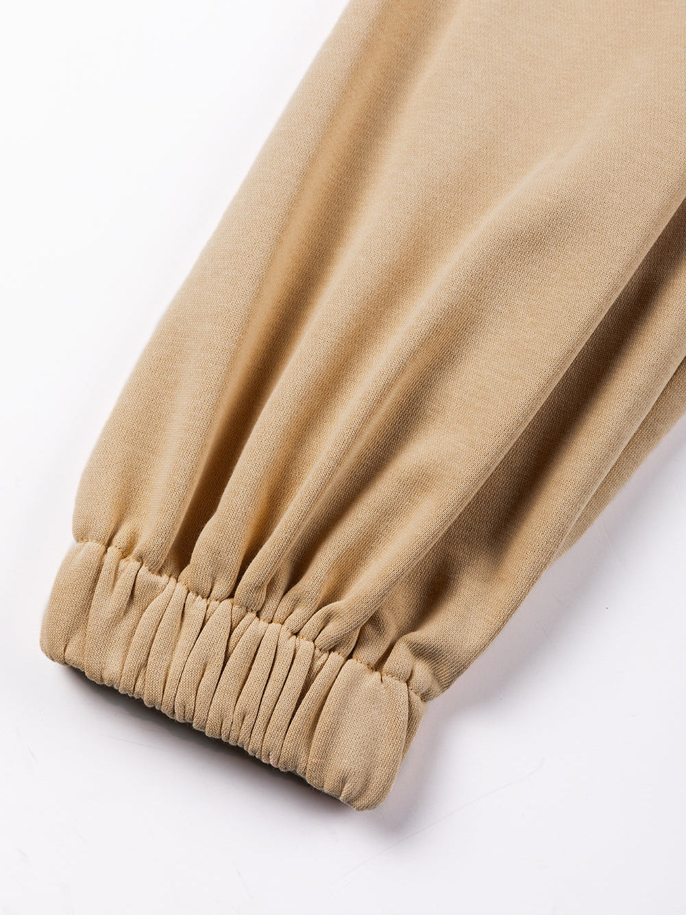 French Beige Lattice Hollow Out Back Sweatshirt for Casual Chic Comfort