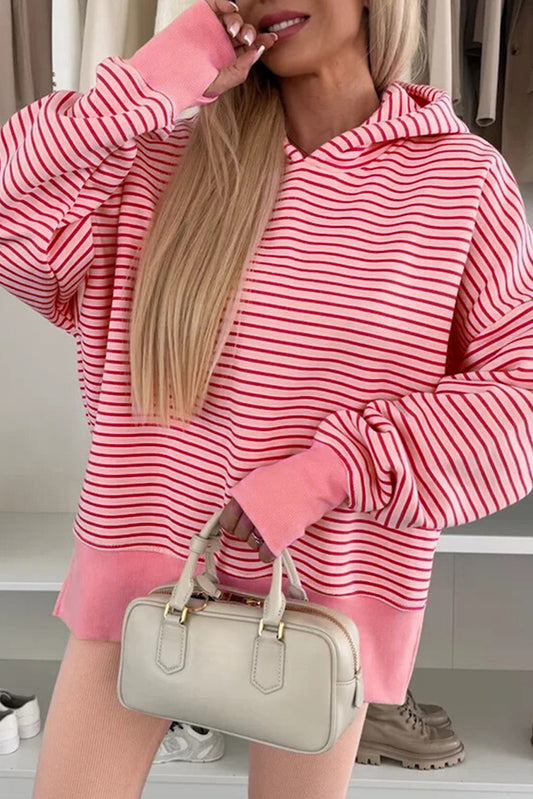 stripe print hoodie