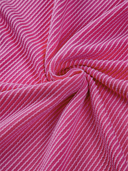 Vibrant Pink Patchwork Knit Lounge Set for Plus Size Women