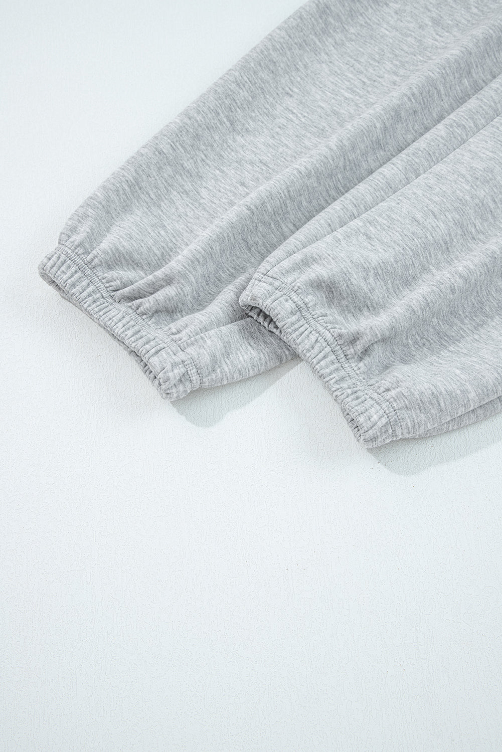 Light Grey Zip Collar Long Sleeve Top Drawstring Pants Set