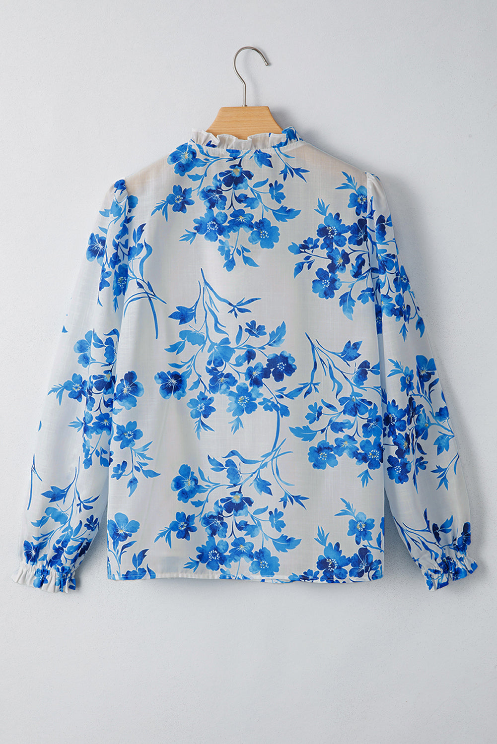 blue floral blouse