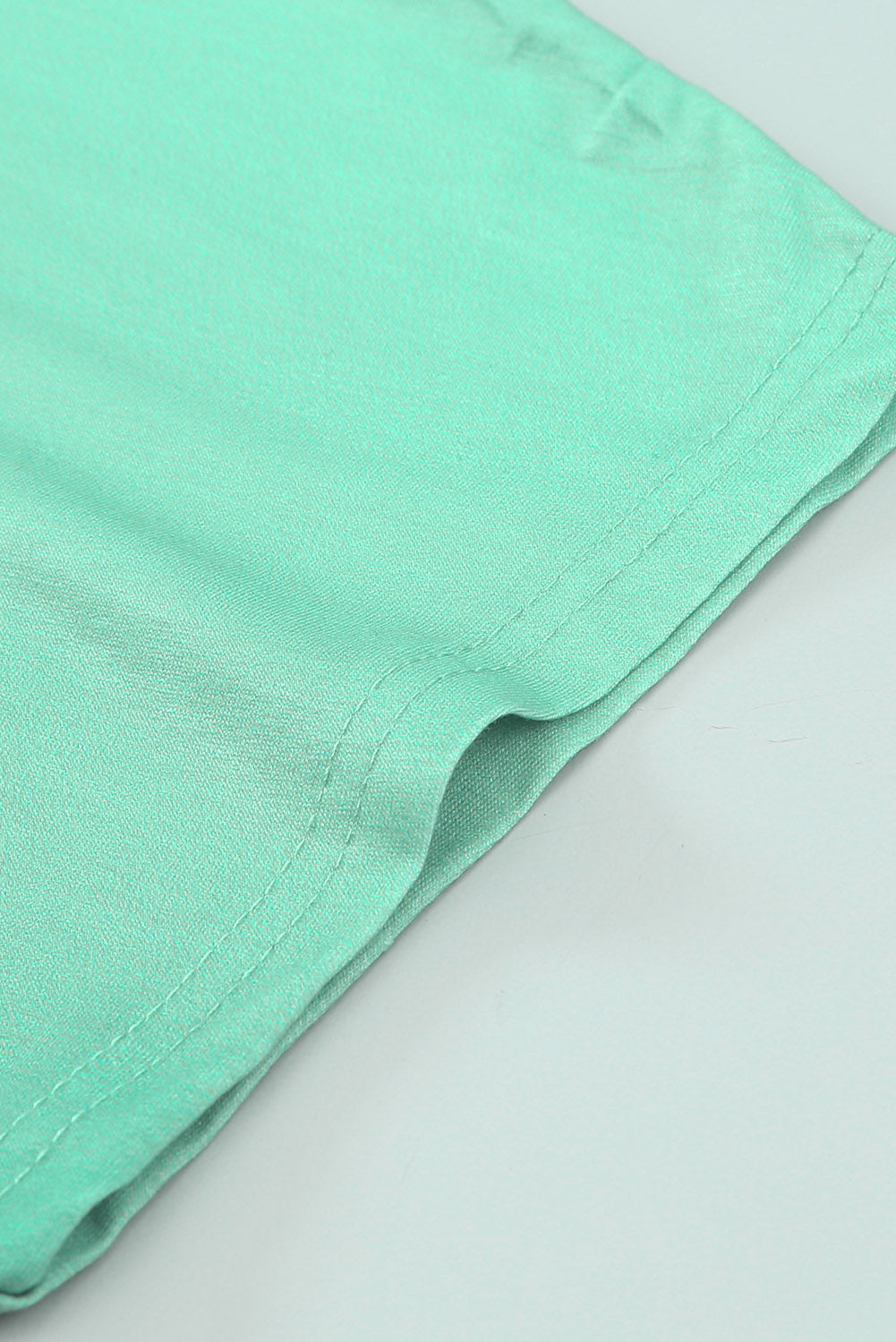 Green Striped Short Sleeve T-Shirt with Pocket and Gradient Color Detail