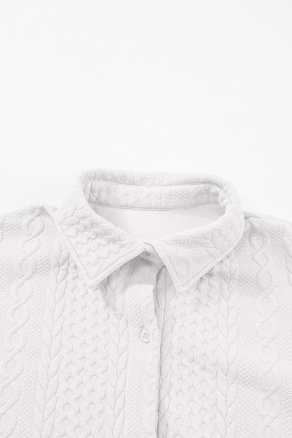 cable texture shacket