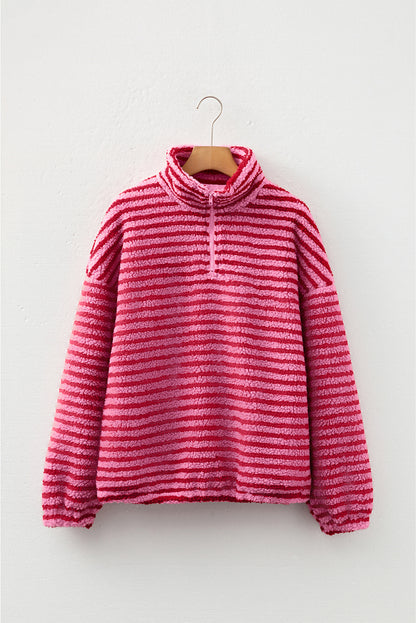 pink stripe sweatshirt