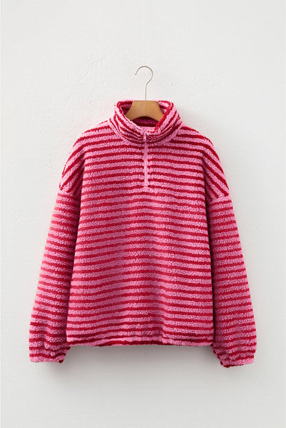 pink stripe sweatshirt
