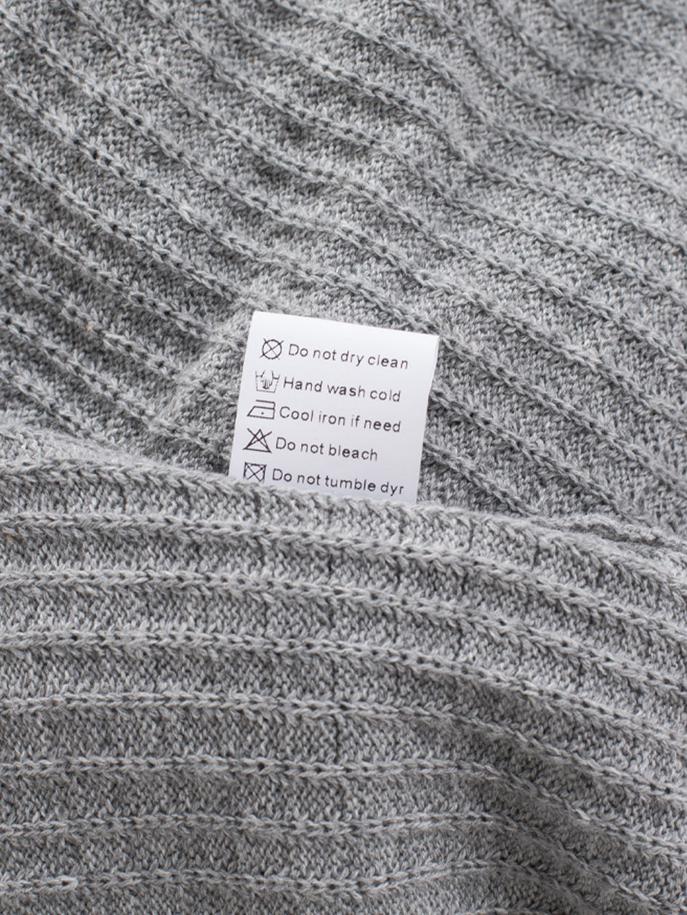 Khaki Reversible V-Neck Waffle Knit Sweater