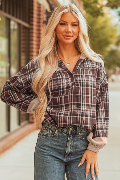 plaid blouse