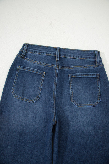 blue wide leg jeans