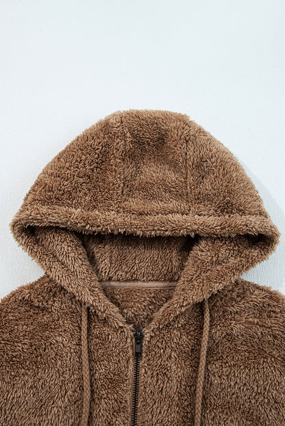 sherpa hoodie short set