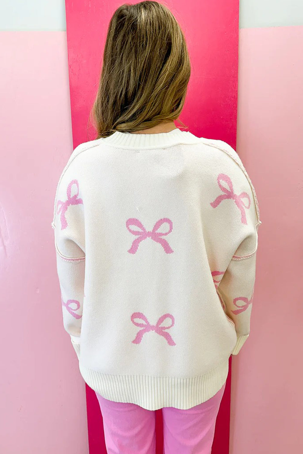 pink bow sweater