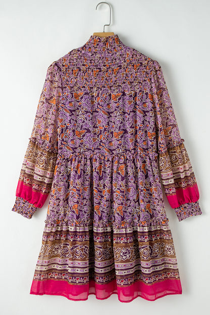 puff sleeve floral dress