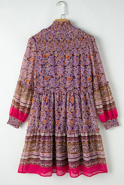 puff sleeve floral dress