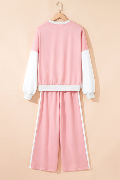 color block pant set