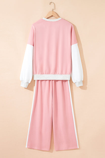 color block pant set